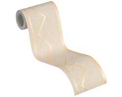 MODERNE GRAFISCHE BEHANGRAND | Zelfklevend - beige crème goud - A.S. Création Only Borders 11