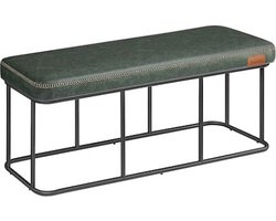 Moderne Halbank Zitbank met stalen frame en kunstleren bekleding, belastbaar tot 300 kg, in Bosgroen