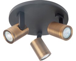 Moderne Halo spot | 1 lichts | zwart/brons | metaal | GU10 | Ø 10 cm | zwenk- en kantelbaar | hal / slaapkamer | modern design