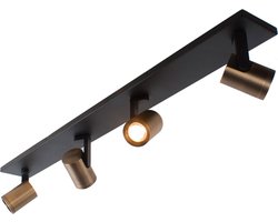 Moderne Halo spot | 1 lichts | zwart/brons | metaal | GU10 | Ø 10 cm | zwenk- en kantelbaar | hal / slaapkamer | modern design