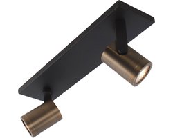 Moderne Halo spot | 2 lichts | zwart/brons | metaal | GU10 | 40 cm | zwenk- en kantelbaar | hal / slaapkamer | modern design
