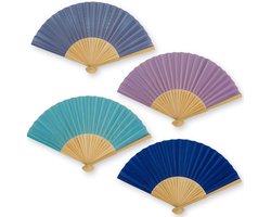 Moderne handwaaier - perfecte afkoeling - 1 stuk - hout en polyester