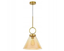 Moderne Hanglamp Fermini Amber Glas Messing E27 1-lichts
