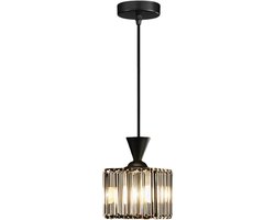 Moderne Hanglamp Kristallen Eetkamer Plafondlamp Vierkant Lampenkap voor Slaapkamer Woonkamer Zwart