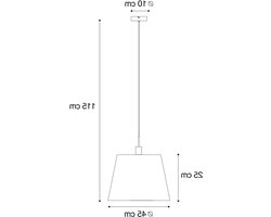Moderne Hanglamp - Lamp met kap - Eettafel verlichten - Stof rond design - 45 cm diameter - Taupe