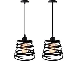 Moderne Hanglamp Set van 2 - Creatieve Kroonluchters met Spiraal Design voor Slaapkamer en Woonkamer