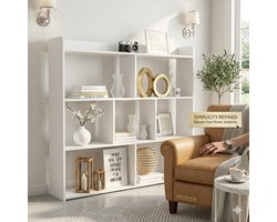 Moderne Houten Boekenkast 4-Laags – Open Roomdivider & Display Rek – Minimalistische Opbergkast in Japandi Stijl – 102x20x90 cm
