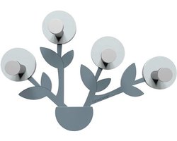 Moderne houten kapstok met decoratieve haken