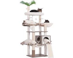 Moderne Houten Krabpaal voor Binnenkatten met Hangmat en Krabstation