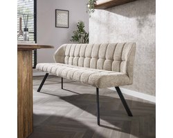 Moderne Industriële Eetkamerbank (180x59x84cm) - Eetkamerbank met Rugleuning - Eetafelbank met Rugleuning - Keukenbanken - Banken voor Eettafel - 4 Zitsbank - Eetbank