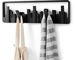 Moderne kapstok met haken - Praktisch en stijlvol - 1 stuk - Zwart - Metaal