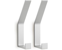 Moderne Kapstokhaken Set van 6 – Zilveren Wandhaken voor Badkamer, Keuken en Kantoor – Dubbele Haken voor Handdoeken, Kleding en Meer