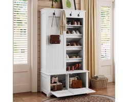 Moderne kasten en inloopkasten - combinatie van schoenenkast en kledingkast - multifunctioneel met haken