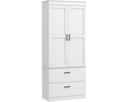 Moderne Keukenkast Voorraadkast met Verstelbare Schappen - Wit