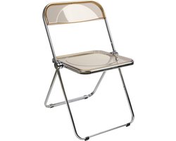 Moderne klapstoel - Stapelbare stoel - Ruimte besparen - Transparant acryl - 200 kg draagvermogen - Amber