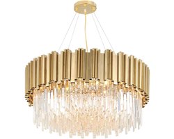Moderne Kristallen Kroonluchter LED Plafondlamp voor Eetkamer - Ronde Gouden Hanglamp