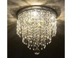 Moderne kristallen kroonluchter voor woonkamer - elegant design voor slaapkamer, hal, keuken - zilveren plafondlamp kristal - kristallen - luxe lamp met kristallen