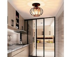 Moderne Kristallen Plafondlamp - LED Rond Kristallen - Kroonluchter - Zwart - Gangpad of Hal Lamp - Crystal Led Lamp - Plafoniere