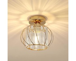 Moderne Kristallen Plafondlamp - Mini Kroonluchter voor Woonkamer, Slaapkamer en Entree - E27 Goudkleurig