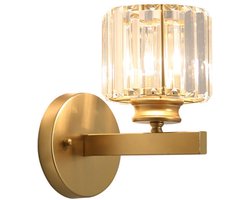 Moderne kristallen wandlamp – gouden kristallen wandlamp – geschikt voor nachtkastje, slaapkamer, woonkamer, eetkamer, hal, verlichting