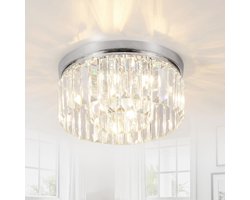 Moderne Kroonluchter met 6 Lichten van Kristal voor Woonkamer en Slaapkamer - Chroom en Glas