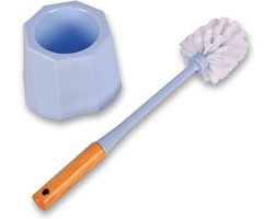 Moderne Kunststof Toiletborstel met houder - Hygiënisch en Gemakkelijk te Reinigen - Simpel en Stijlvol Ontwerp - Voor een Fris Toiletbezoek - Ideaal voor Elke Interieur - Blauw - 28 x 13 cm