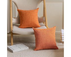 Moderne Kussenhoezen Burnt Orange 45x45 cm - Set van 2 voor Bank, Bed en Auto