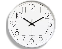 Moderne Kwartswandklok - Nauwkeurige Tijdweergave - 30 cm - Wit - Zeer Transparant Glas