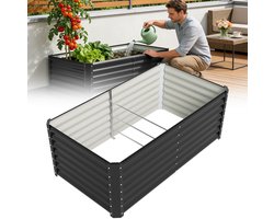 Moderne Kweekbak Metaal 160x90x60 cm - Hoog Model voor Tuin en Terras - Hoogwaardige Poedercoating - Onderhoudsvrij - Sterker dan Hout - Inclusief Montageset Antraciet