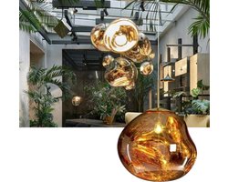 Moderne lava kroonluchter, 20 cm diameter, met 120 cm verstelbare ringen, gesmolten glazen bol, onregelmatig gevormde LED kroonluchter, geschikt voor woningen, restaurants, bars en cafés.