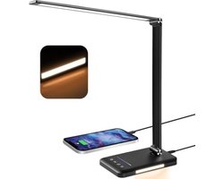 Moderne LED Bureaulamp met Dimfunctie en USB-Oplaadpoort