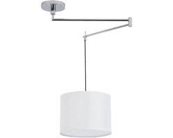 Moderne LED Hanglamp met Scharnierende Arm en Draaibare Voet - Verstelbare Stoffen Kap voor Eetkamer, Keuken en Slaapkamer