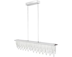 Moderne LED Hanglamp Rechthoekig Metaal Chroom Licht voor Boven Eettafel of Keuken