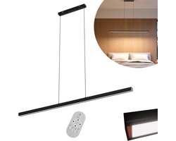 MODERNE LED PENDELLEUCHTE 60W DIMMBAR, HÖHENVERSTELLBAR HÄNGELEUCHTE HÄNGELAMPE MIT FERNBEIDIENUNG, LINEARE DESIGN ESSZIMMERLAMPE DECKENLAMPE FÜR WOHNZIMMER, KÜCHE, SCHLAFZIMMER, BÜRO