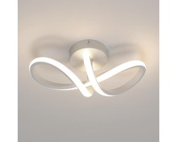 Moderne LED-plafondlamp, 20W gebogen 8-vormige LED-plafondlamp, 4500K LED-plafondkroonluchter voor slaapkamer, woonkamer en eetkamer (neutraal licht)