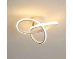 Moderne LED Plafondlamp - 22W 2500LM 3000K Diameter 25 Cm Warm Wit met Gebogen Design - Half Inbouw Plafondverlichting voor Slaapkamer & Badkamer - Energiezuinige Keukenlamp