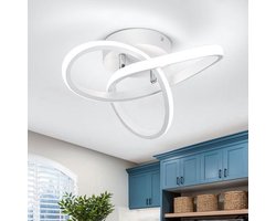 Moderne LED Plafondlamp - 22W 2500LM 6000K Diameter 25 Cm Gebogen Design - Half Inbouw Plafondverlichting voor Slaapkamer & Badkamer - Energiezuinige Keukenlamp