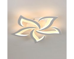 Moderne LED-plafondlamp, 48W 6500LM acryl, creatieve bloemvorm, 5 koppen, warm wit 3000K voor woonkamer, slaapkamer, eetkamer, keuken
