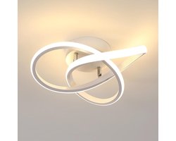 Moderne LED-plafondlamp, creatief design, aluminium kroonluchterlamp voor keuken, woonkamer, slaapkamer, eetkamer (wit, 30W, warm wit licht, 3000K)