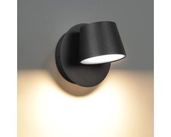 Moderne LED-wandlamp, 350° draaibare leeslamp, LED-wandspot in Scandinavische stijl, wandlamp voor binnen voor slaapkamer, woonkamer, trap, gang, zwart 3000K