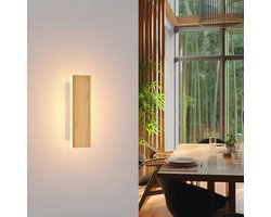 Moderne LED Wandlamp in Bamboe voor Binnengebruik - Sfeervolle Verlichting voor Slaapkamer, Woonkamer en Gangen