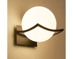 Moderne Led-wandlamp met Glazen Kap voor Badkamer, Woonkamer en Slaapkamer - Zwart