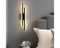 Moderne LED Wandlamp - met Zacht Warm Licht - voor Binnen - Elke kamer in woning - Luxe sfeerverlichting - Zwart