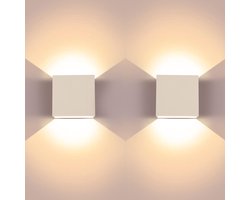 Moderne led-wandlamp voor binnen - 6 W, wit - wandlamp - licht Up Down lampen - aluminium - warmwit