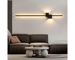Moderne LED-wandlamp voor de woonkamer, slaapkamer, bedlampjes, trapverlichting, minimalistische designverlichting (zwart), driekleurige lichtverandering