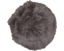 Moderne licht grijze mushroom ''Lambskin'' stoelkleed - L35xB35xH5 cm