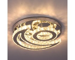 Moderne Maan Kroonluchter - Crystal Led Lamp - 40 cm - Moderne Plafondlamp - Woonkamerlamp - 3 Kleuren - Slaapkamer - Keuken - Maanvormig - 33W
