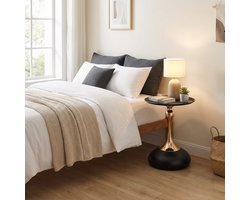 Moderne martini-tafel – kleine ronde bijzettafel voor de woonkamer – bijzettafel met metalen voet van 38 cm – witte ronde slaapkamertafel en nachtkastje – theetafel voor op het balkon – decoratieve hoektafel voor naast het bed