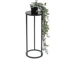 Moderne metalen bloemenkruk - Zwart, rond, 50-70 cm - Bloemenstandaard en bijzettafel