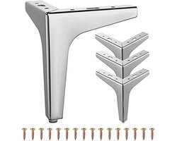 Moderne metalen meubelpoten voor meubels - 4 stuks driehoekige meubelpoten 10 cm